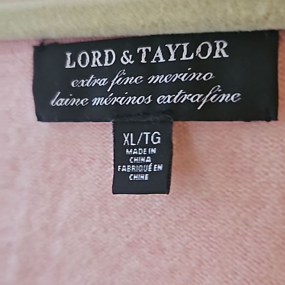 Lord & Taylor 100% merino wool v neck pullover sweater - Picture 3 of 7